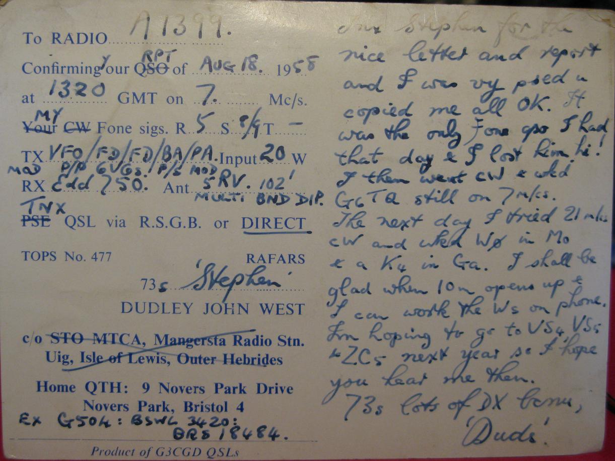 Back of card from g3gza
