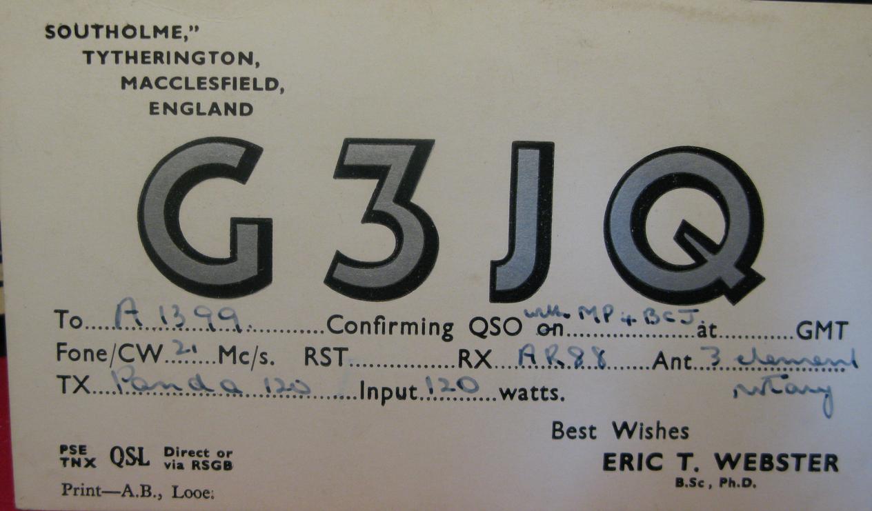 Front of card from g3jq