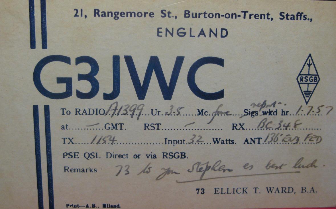 Front of card from g3jwc
