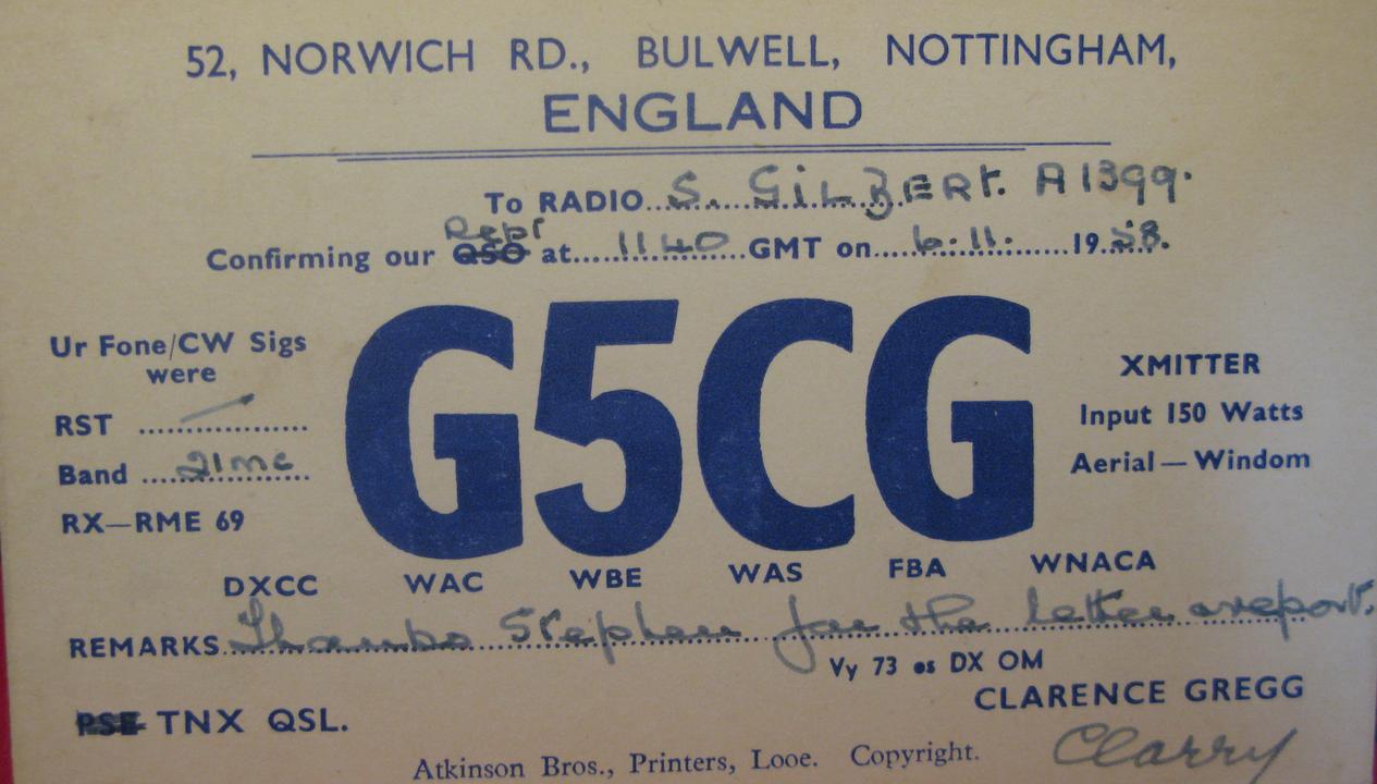 Front of card from g5cg