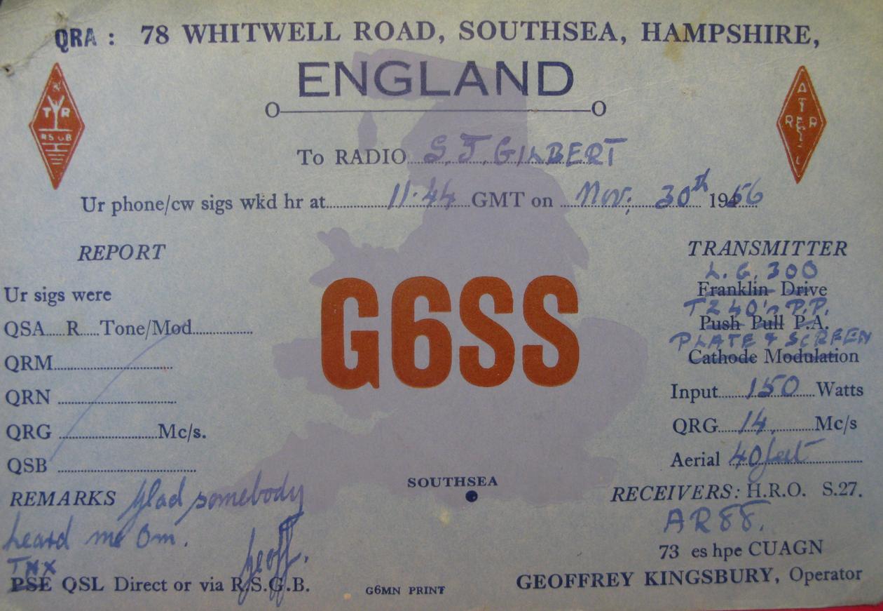 Front of card from g6ss
