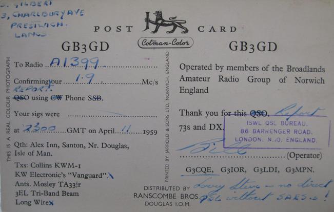 Back of card from gb3gd