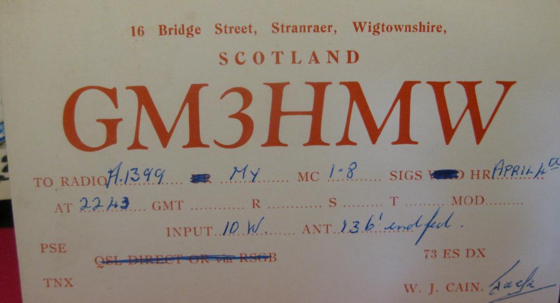 Front of card from gm3hmw