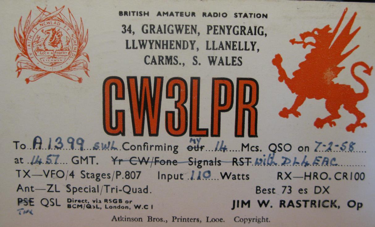 Front of card from gw3lpr