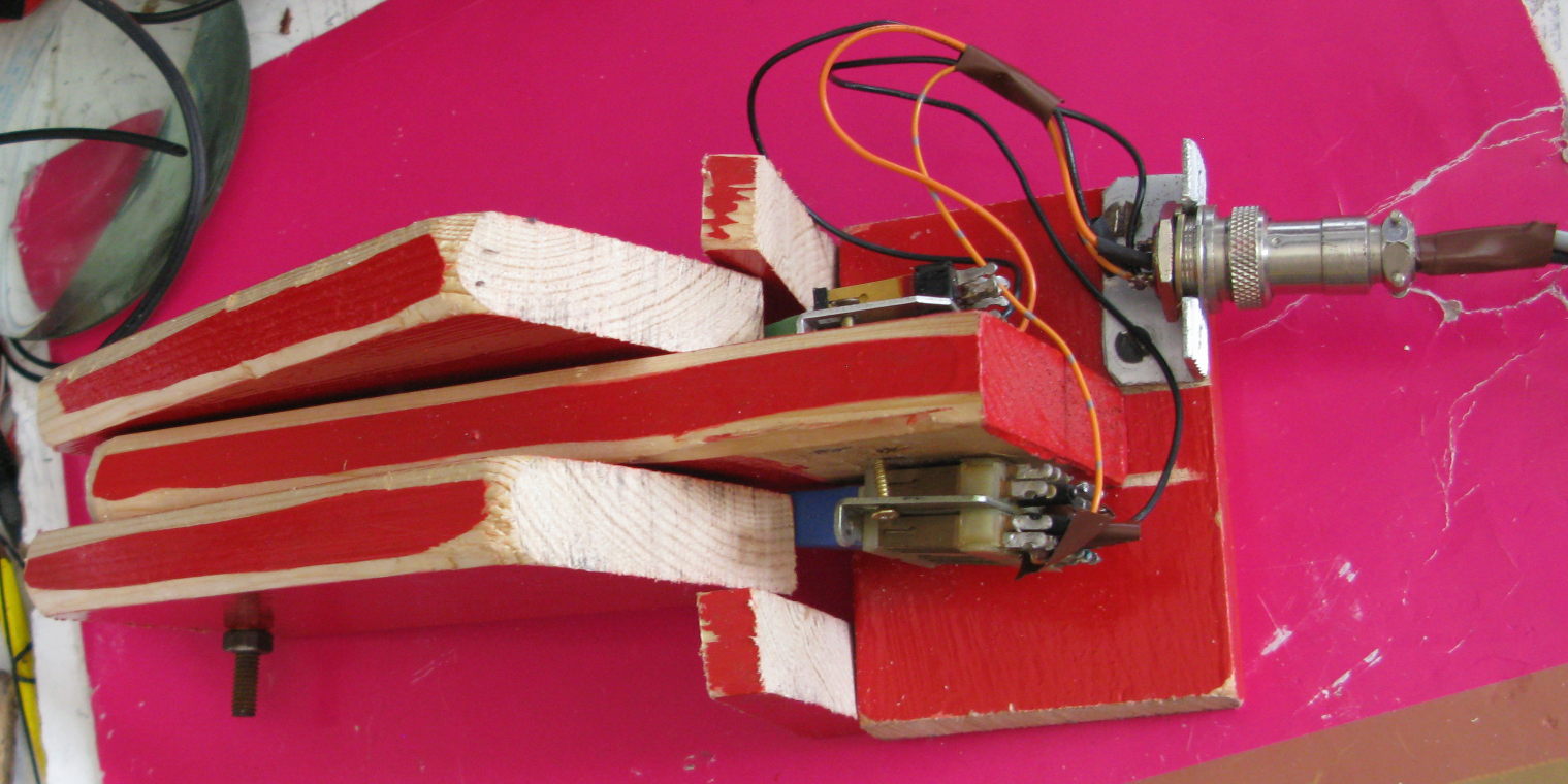 A crudely made foot pedal pair